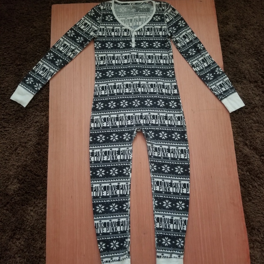 vs pink thermal pajama onesie (L)